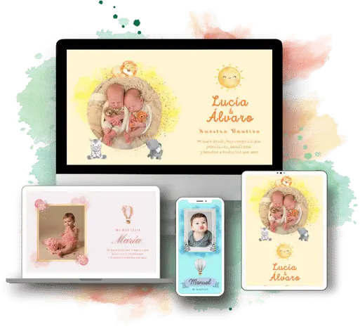 Bautizo con invitación digital personalizada