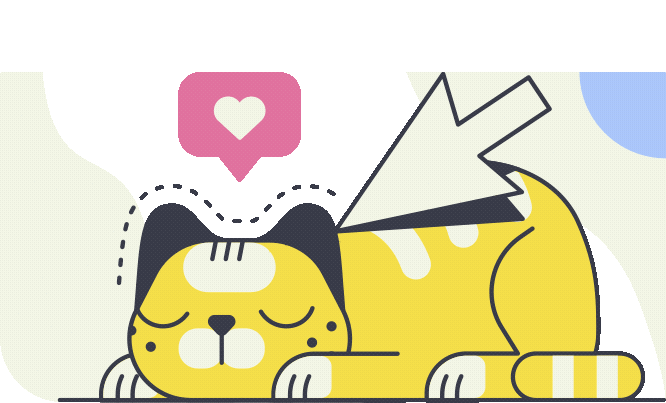 Animación de un gato sonriente